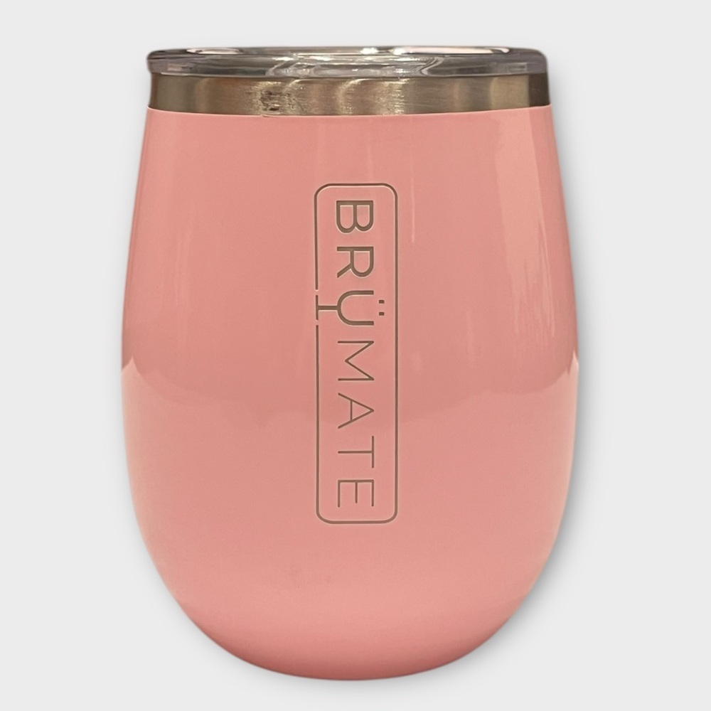 BrüMate Pink Wine Tumbler Stainless Steel with lid